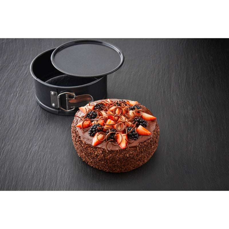 Tower Precision Plus Carbon Steel 15cm Round Non-Stick Spring Form Loose Base Cake Tin - Black