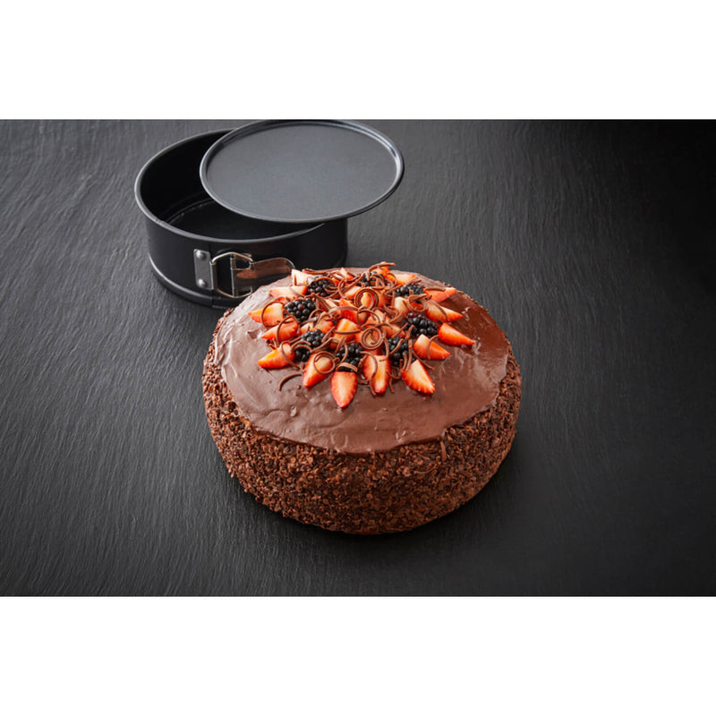 Tower Precision Plus Carbon Steel 18cm Round Non-Stick Spring Form Loose Base Cake Tin - Black