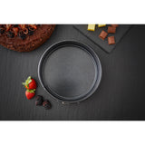 Tower Precision Plus Carbon Steel 18cm Round Non-Stick Spring Form Loose Base Cake Tin - Black