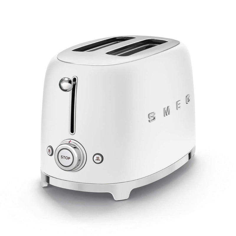 Smeg 50's Style Retro TSF01 2 Slice Toaster - Matte White