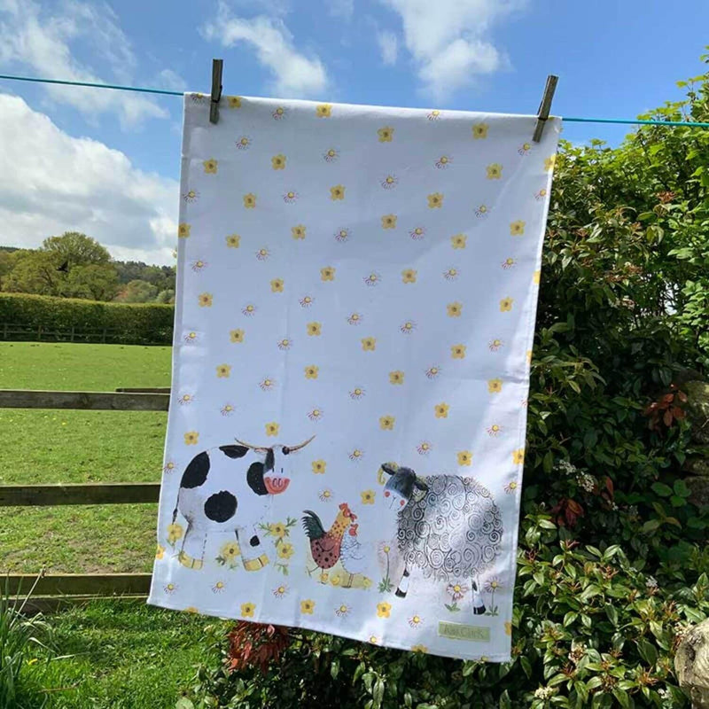 Alex Clark Cotton Tea Towel - Daisyfield Farm - Potters Cookshop