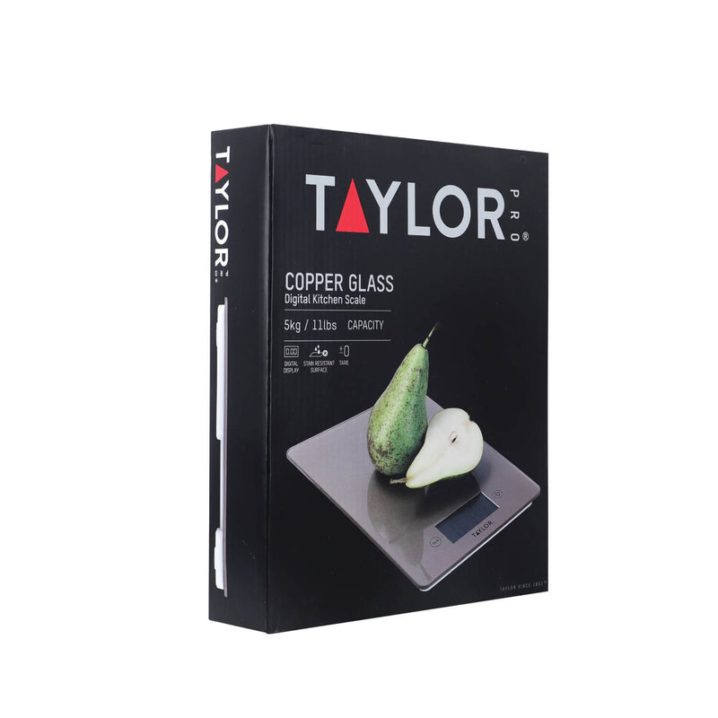 Taylor Pro Sliver Glass 5kg Digital Kitchen Scales - Cooks Boutique