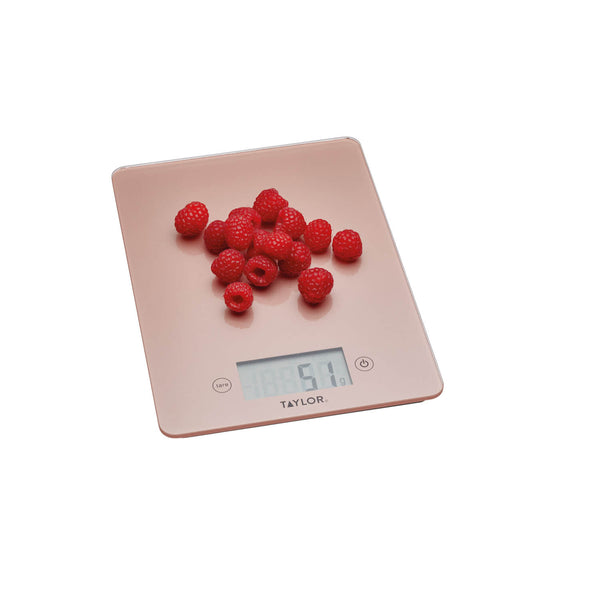 Taylor Pro Glass Digital 5Kg Kitchen Scales - Rose Gold