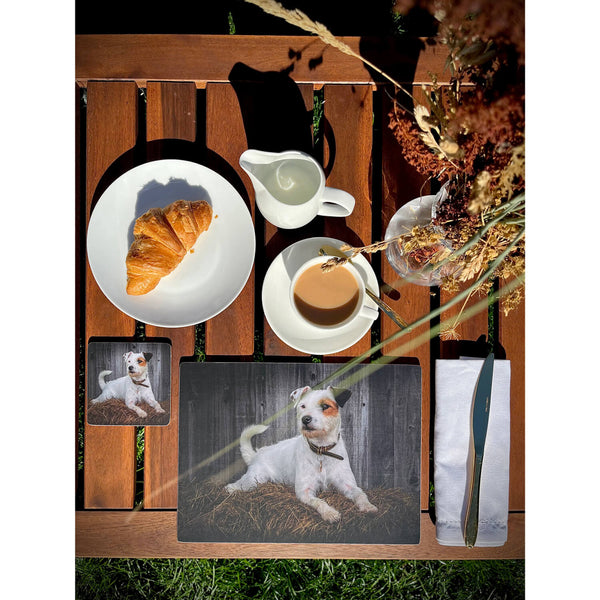iStyle Rural Roots 4 Piece Square Coaster Set - Jack Russel
