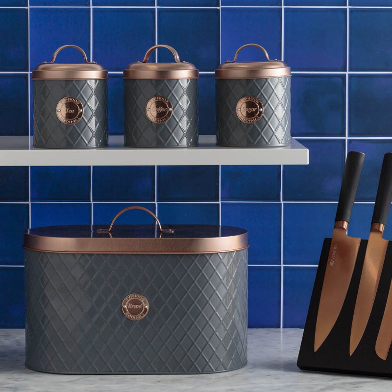 Typhoon Henrik 3 Piece Canister Set - Graphite & Copper