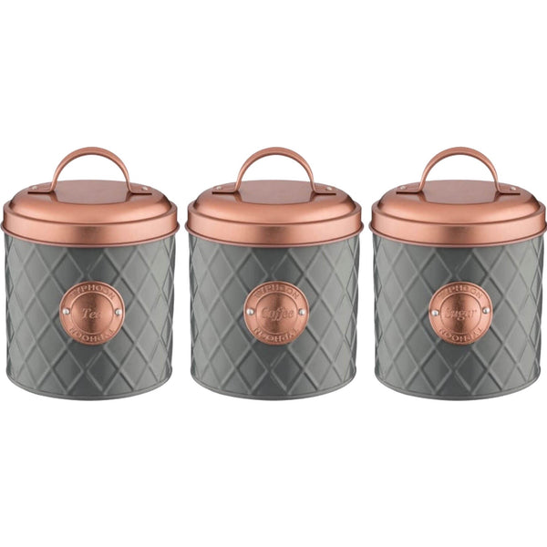 Typhoon Henrik 3 Piece Canister Set - Graphite & Copper