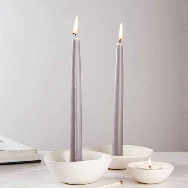 Wax Lyrical Unfragranced 25cm Tapered Dinner Candle - Smoke