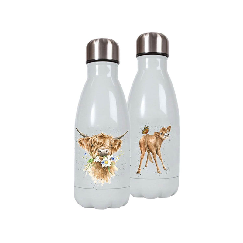 Wrendale Designs 260ml Water Bottle - Daisy Cow