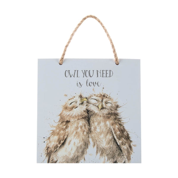 Wrendale Designs Wooden Plaque - Owl You Need Is Love