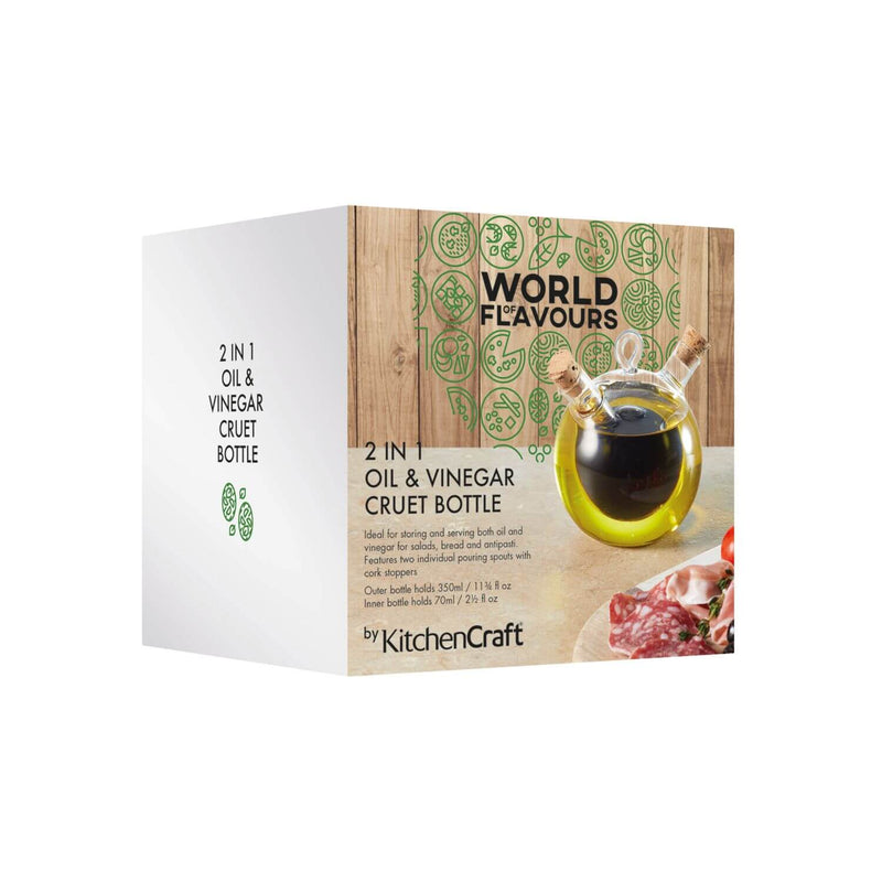 World of Flavours 2-in-1 Round Oil & Vinegar Bottle