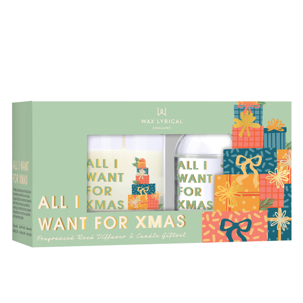 Wax Lyrical All I Want For Xmas Glass Scented Candle & 100ml Reed Diffuser Gift Set