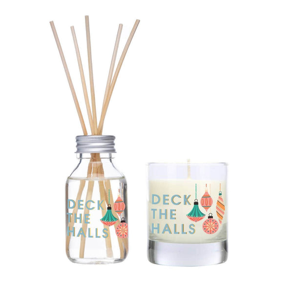 Wax Lyrical Deck The Halls Glass Scented Candle & 100ml Reed Diffuser Gift Set