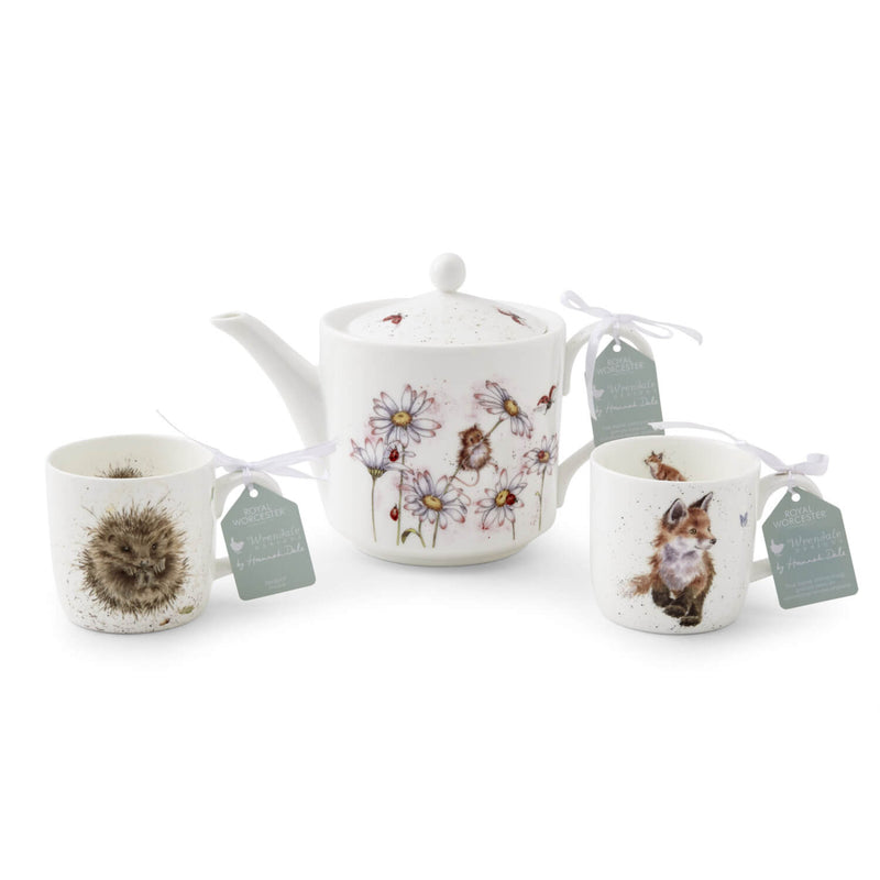 Royal Worcester Wrendale Bone China Tea For Two Set - Oops A Daisy