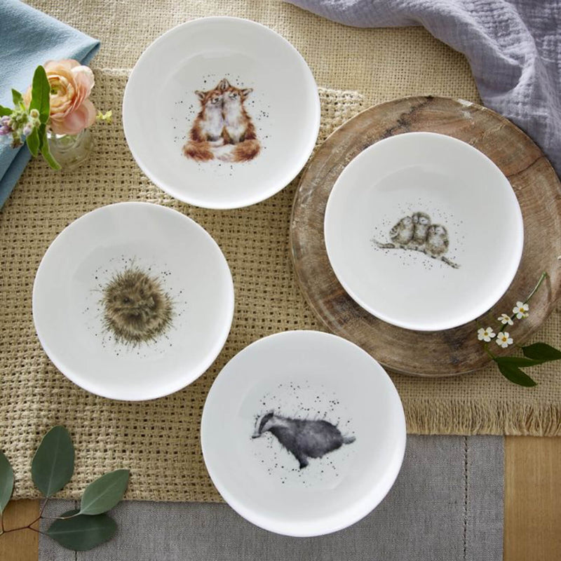 Wrendale Desings by Hannah Dale 4-Piece Cereal Bowl Set - Woodland Animals