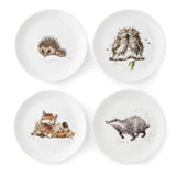 Wrendale Designs by Hannah Dale 4-Piece Coupe Lunch Plate Set - Woodland Animals