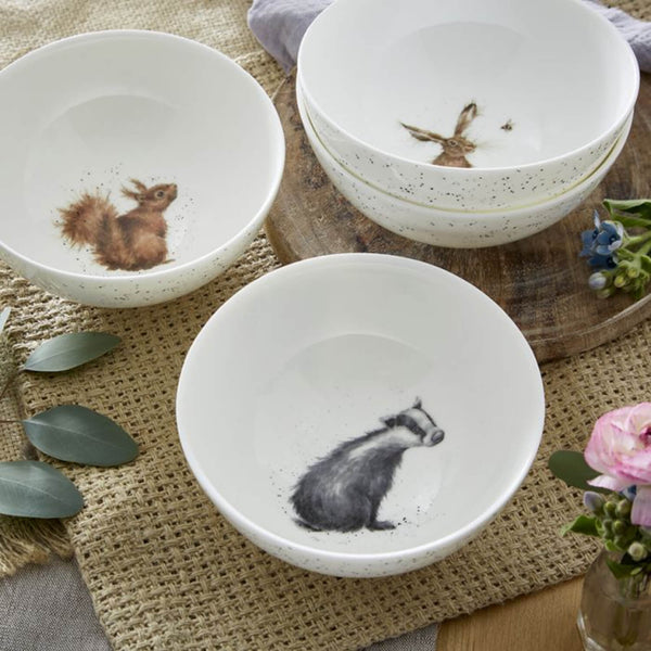 Wrendale Designs by Hannah Dale 4-Piece Deep Bowl Set - Woodland Animals