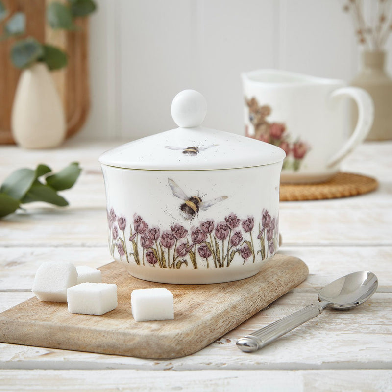 Wrendale Designs by Hannah Dale Fine China Covered Sugar Pot - Flight of the Bumblebee