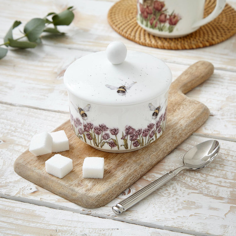 Wrendale Designs by Hannah Dale Fine China Covered Sugar Pot - Flight of the Bumblebee