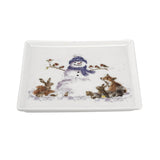 Royal Worcester Wrendale Christmas Square Plate - Gathered All Around