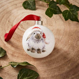 Royal Worcester Wrendale Designs Christmas Bauble - Ho Ho Ho