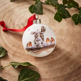 Royal Worcester Wrendale Designs Christmas Bauble - The Christmas Donkey