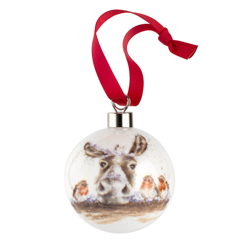 Royal Worcester Wrendale Designs Christmas Bauble - The Christmas Donkey