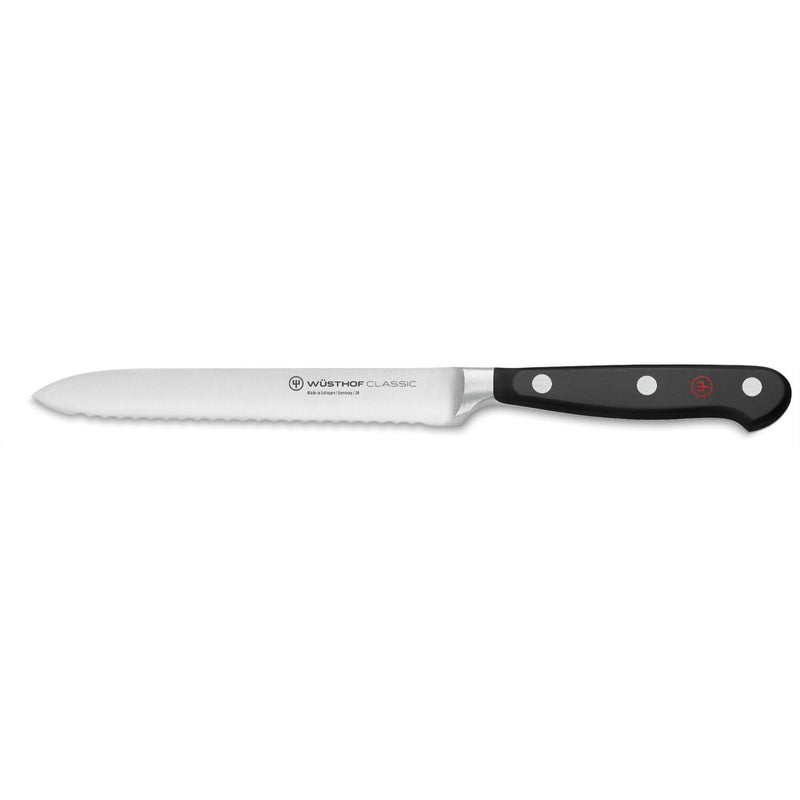 Wusthof Classic 14cm Serrated Utility Knife - Black
