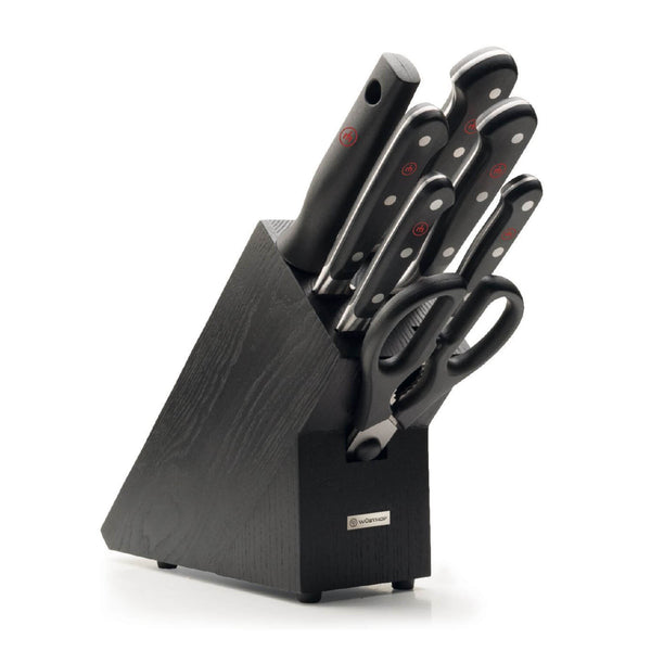 Wusthof Classic 7 Piece Knife Block Set - Black