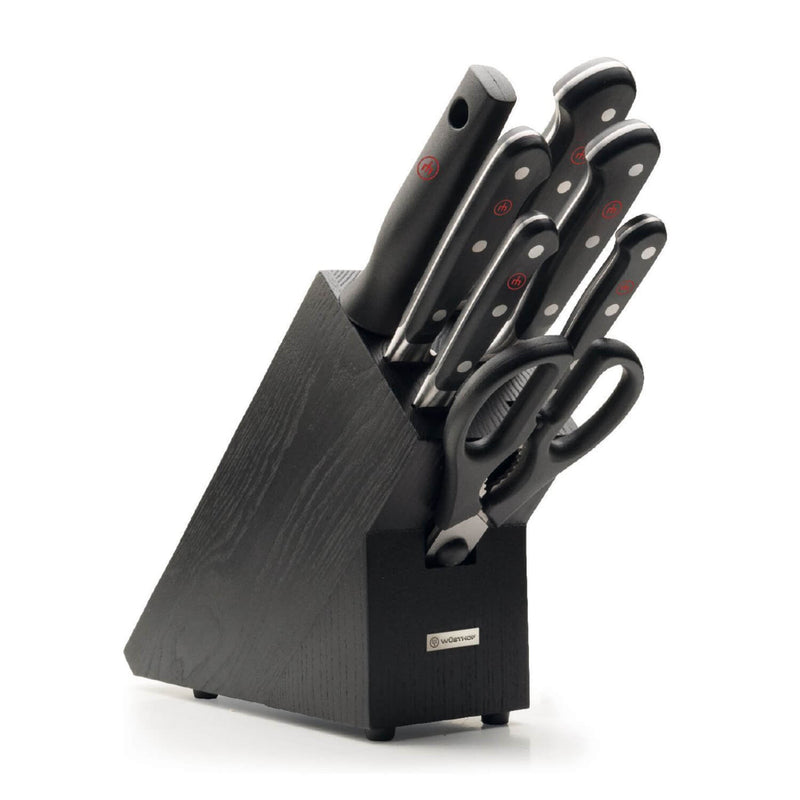 Wusthof Classic 7 Piece Knife Block Set - Black