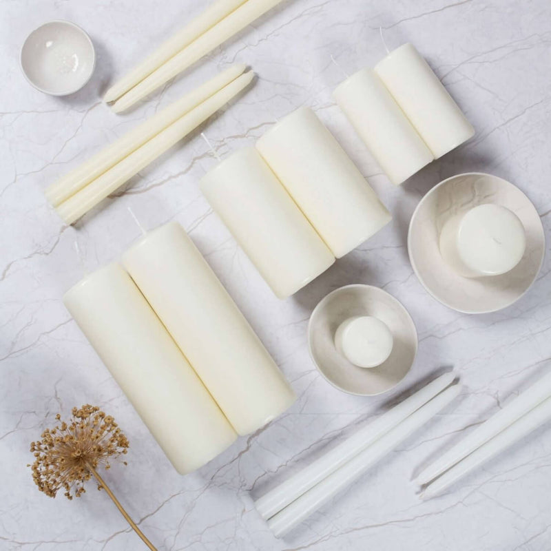 Wax Lyrical Unfragranced Ivory Pillar Candle - 5cm x 8cm