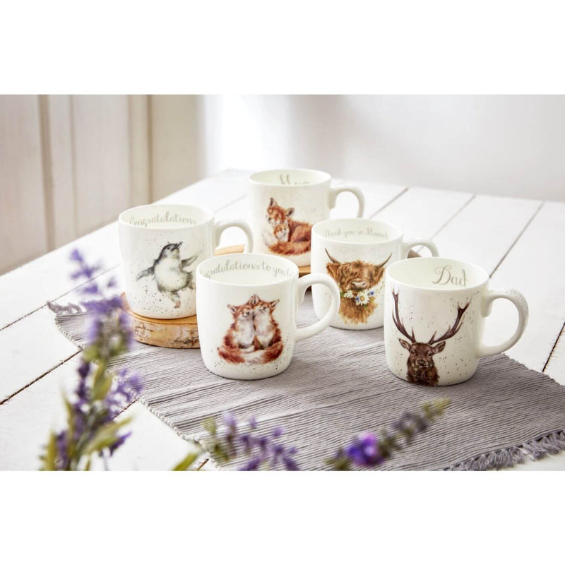 Wrendale Designs Congratulations to You Both Mug - Foxes