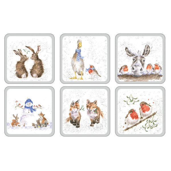 Wrendale Designs Christmas Coasters - Set of 6