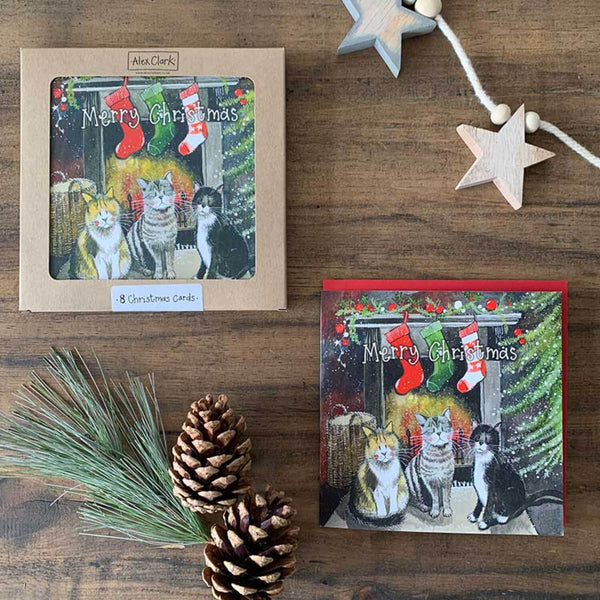 Alex Clark 8-Pack Boxed Christmas Cards - Christmas Felines