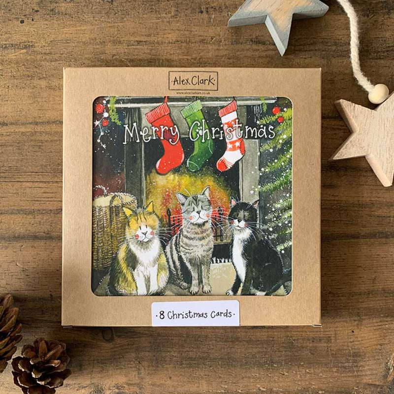 Alex Clark 8-Pack Boxed Christmas Cards - Christmas Felines