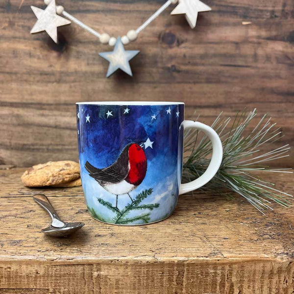 Alex Clark Christmas Mug - Robin & Star