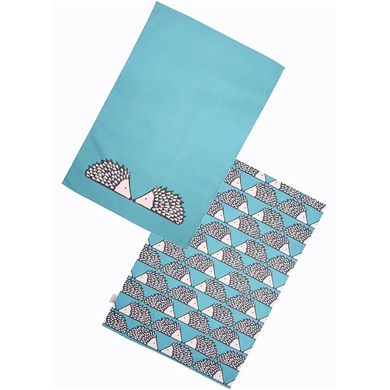 Scion Living Spike 100% Cotton 2 Piece Tea Towel Set - Aqua