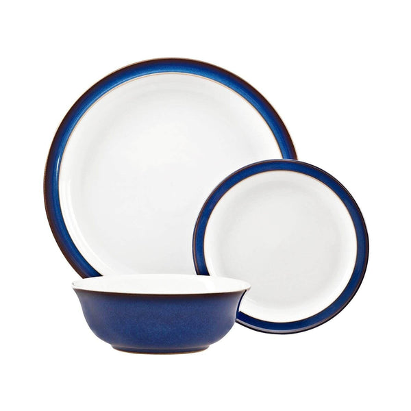 Denby 12 Piece Dinnerware Set - Imperial Blue & White - Potters Cookshop