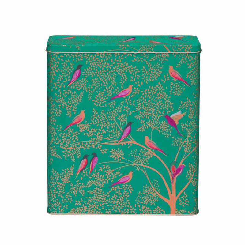 Sara Miller London Tall Rectangular Tin - Green Birds