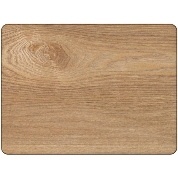 Creative Tops Naturals 4 Piece Rectangle Placemat Set - Oak Veneer - Potters Cookshop