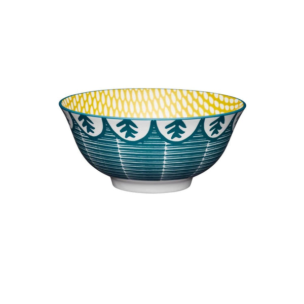 Kitchencraft Stoneware Bowl - Leafy Green - Potters Cookshop