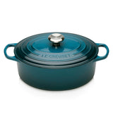 Le Creuset Signature Cast Iron 27cm Oval Casserole - Deep Teal - Potters Cookshop