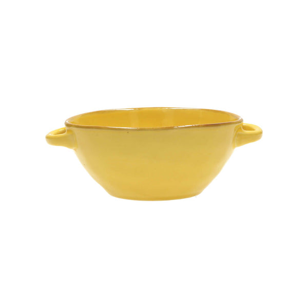 Rose & Tulipani Concerto Ocra Yellow Soup Bowl With Handles - 14cm