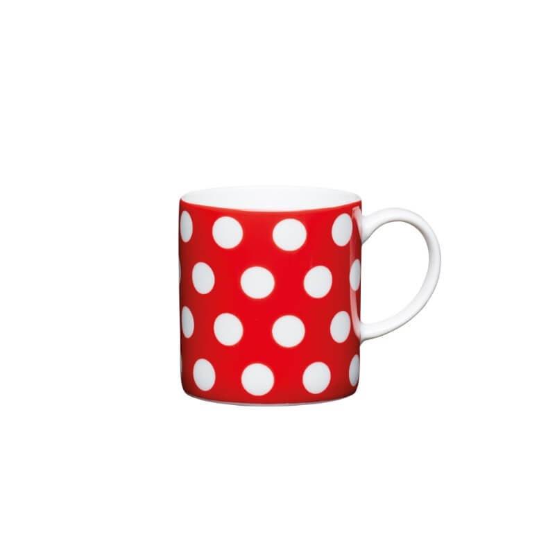 KitchenCraft Espresso Mug - Red Polka Dot - Potters Cookshop