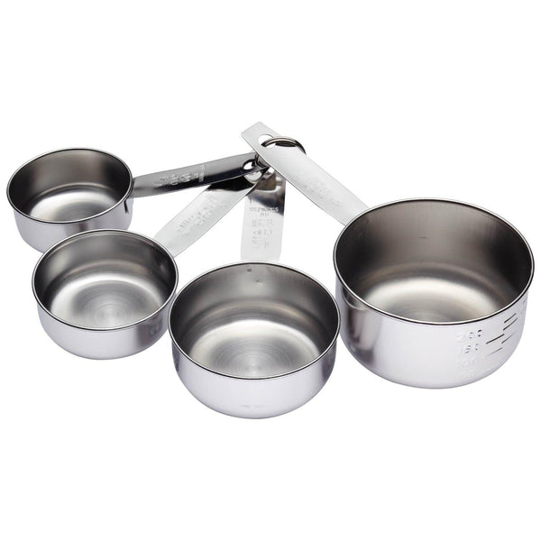 KitchenCraft Stainless Steel Measuring Cup Set - 4 Piece - Potters Cookshop
