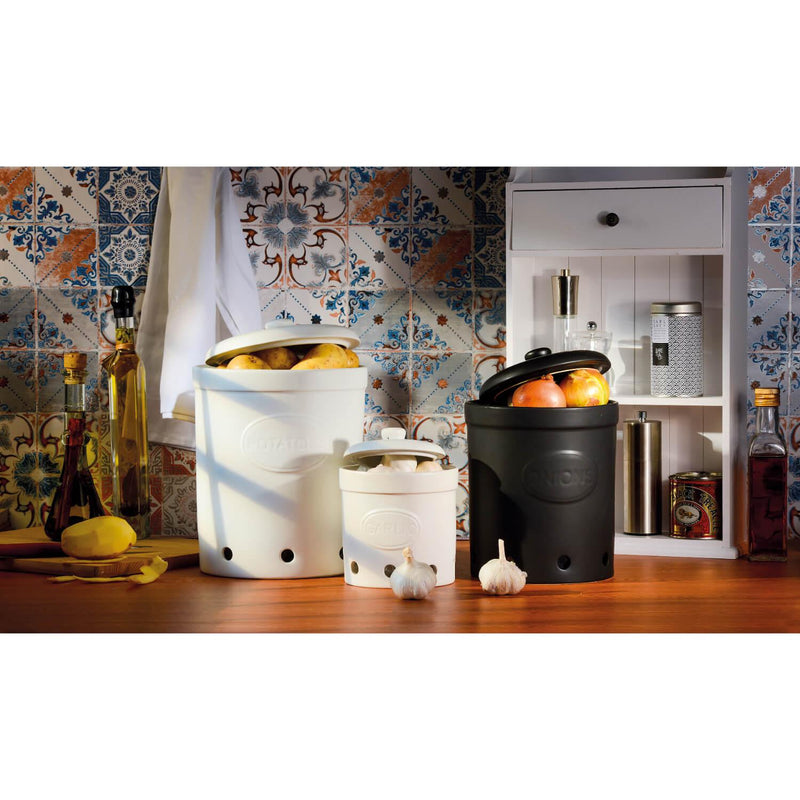 Bia International Potato Storage Jar - Matte White - Potters Cookshop