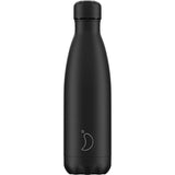 Chilly's 500ml Monochrome Drinks Bottle - All Black - Potters Cookshop