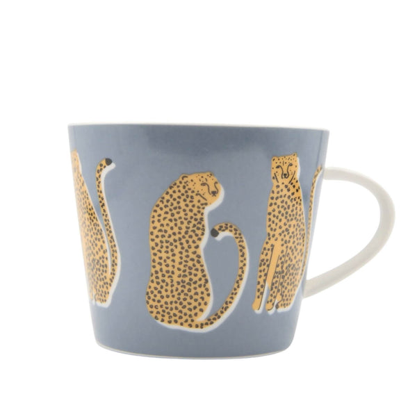 Scion Living Lionel Leopard 350ml Porcelain Mug - Denim