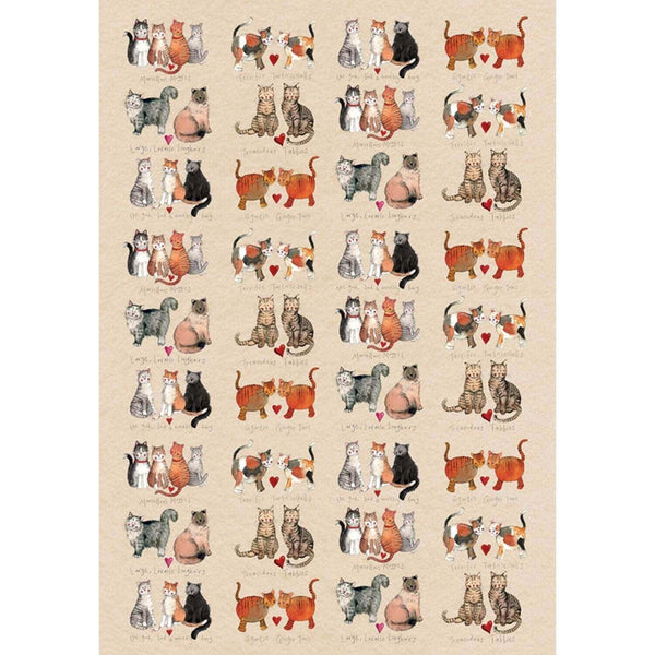 Alex Clark Tea Towel - Marvellous Moggies - Potters Cookshop