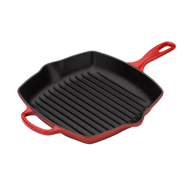 Le Creuset Signature Cast Iron 26cm Square Grillit - Cerise - Potters Cookshop