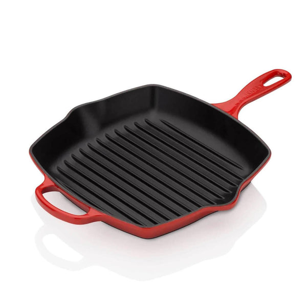 Le Creuset Signature Cast Iron 26cm Square Grillit - Cerise - Potters Cookshop